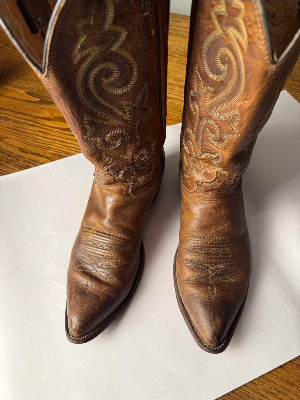 Justin Women’s Western Cowboy Boots Brown Leather Snip Toe Size 9.5 B